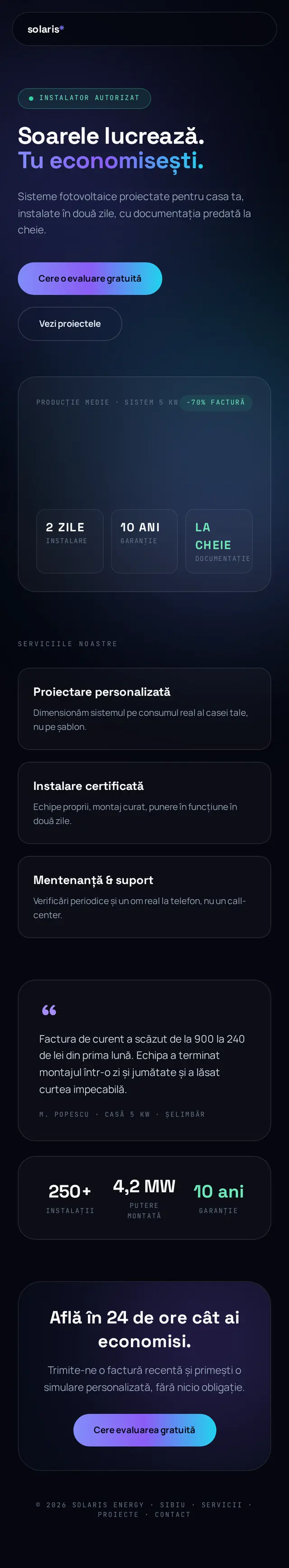 Același demo Aurora pe telefon